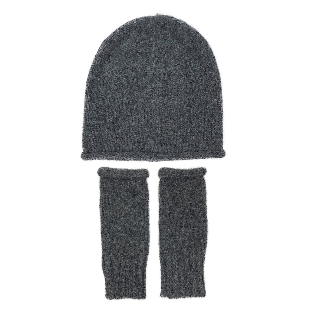 Charcoal Essential Knit Alpaca Beanie by SLATE + SALT - Sumiye Co