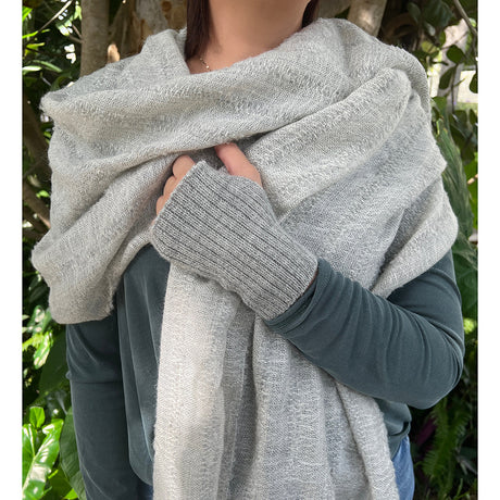 Gray Loop Knit Alpaca Scarf by SLATE + SALT - Sumiye Co