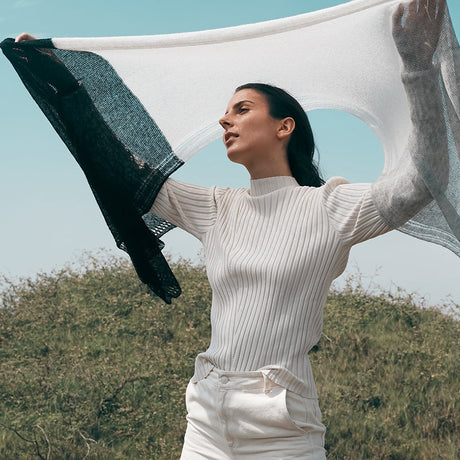 Color Block Alpaca Wrap Scarf by SLATE + SALT - Sumiye Co