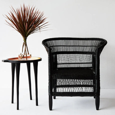 Malawi Cane Chair - Black 32"H x 30"W x 23D" | People of the Sun - Sumiye Co