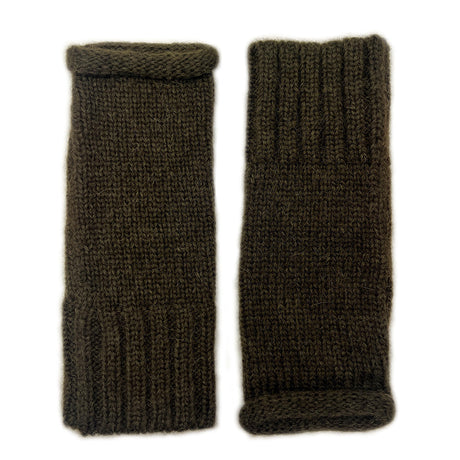 Army Green Essential Knit Alpaca Gloves-0