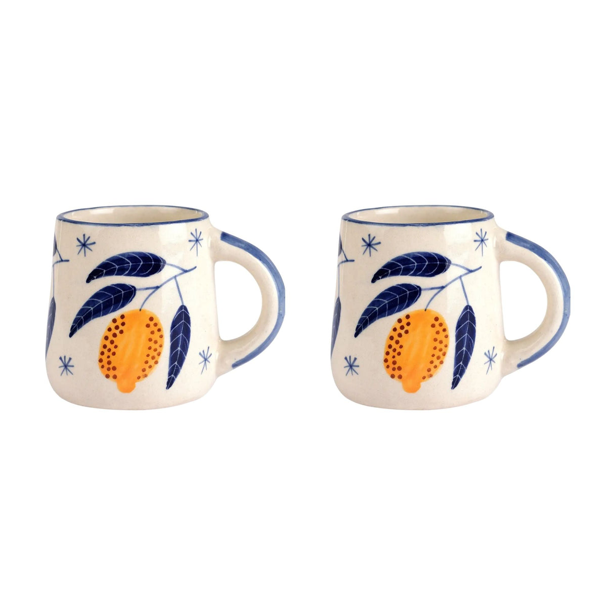 Lemon Coffee Mug- Yellow ,  3.5 X 3 Inches ( Set of 2 )