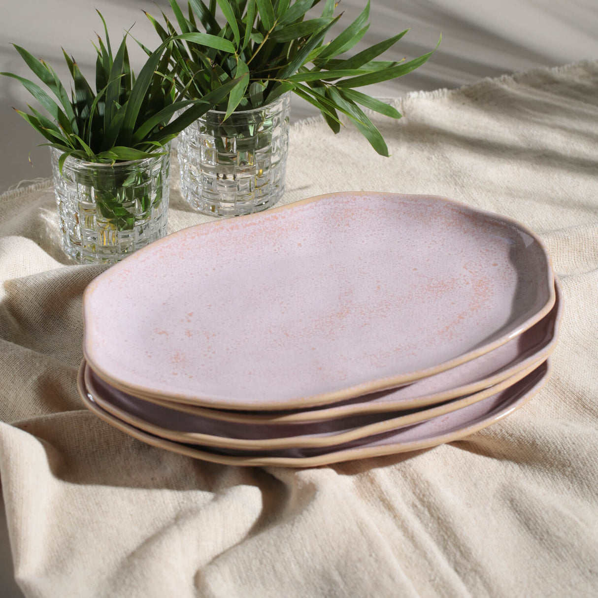 Shallow Bio Oval Platter Medium Set of 4