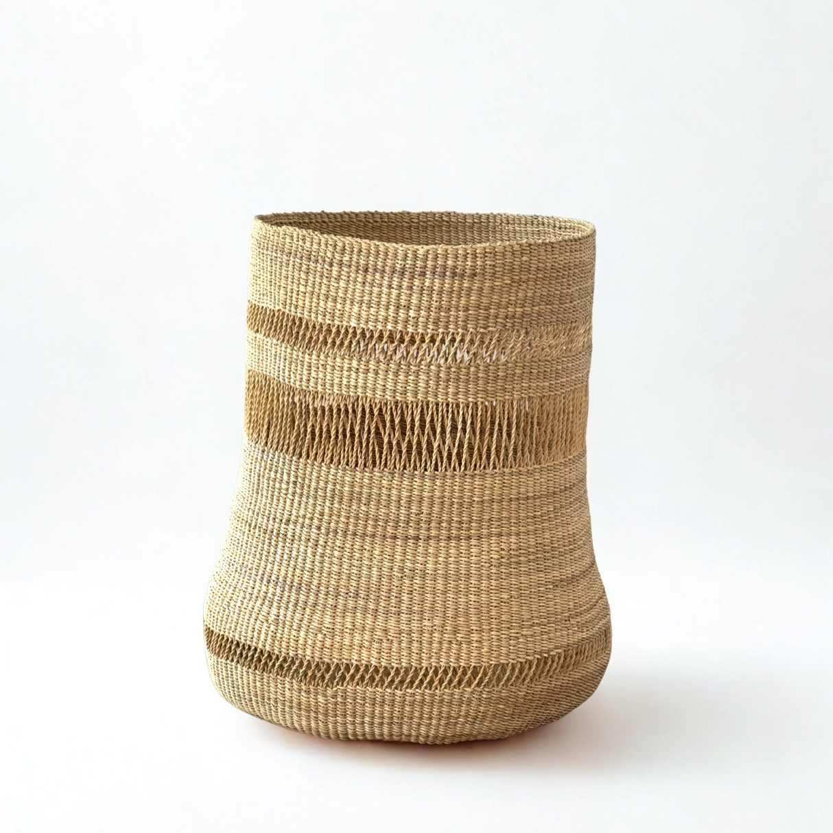 Mixed Weave Natural Planter Basket - Tall