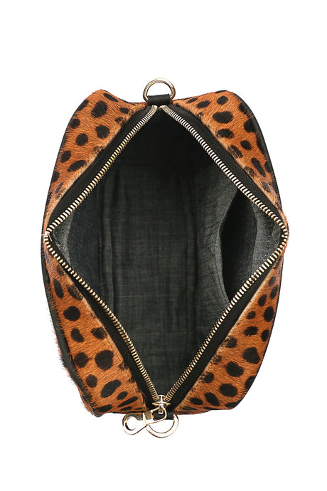 Cheetah Print Leather Camera Bag  | Ethically Sourced Hides - Sumiye Co