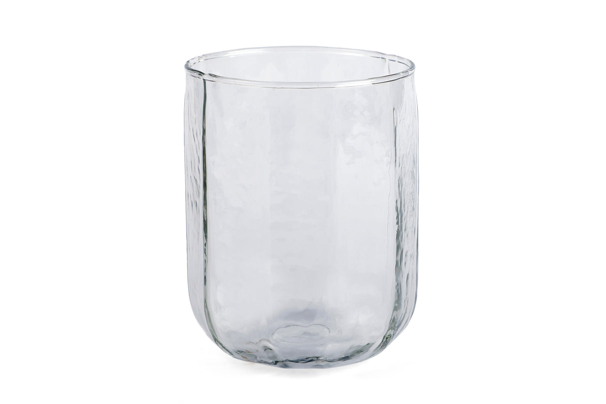 Hammered Water Glass , Natural - 4 X 3 Inches ( Set of 2 ) - Sumiye Co