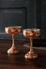 Vintage-Inspired Copper Coupe Glasses | Set of 2 | Tin-Lined, 6.25”