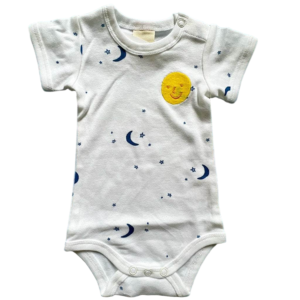 Embroidered Baby Onesie - Moon & Stars - Sumiye Co
