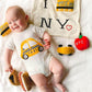 New York City Baby Gift Set - Organic Newborn Toy Rattles | Taxi, Metro Card, hot dog & Apple by Estella