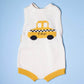 Organic Baby Gift Set-Knitted Taxi Newborn Romper, Taxi Dog, Taxi Bear