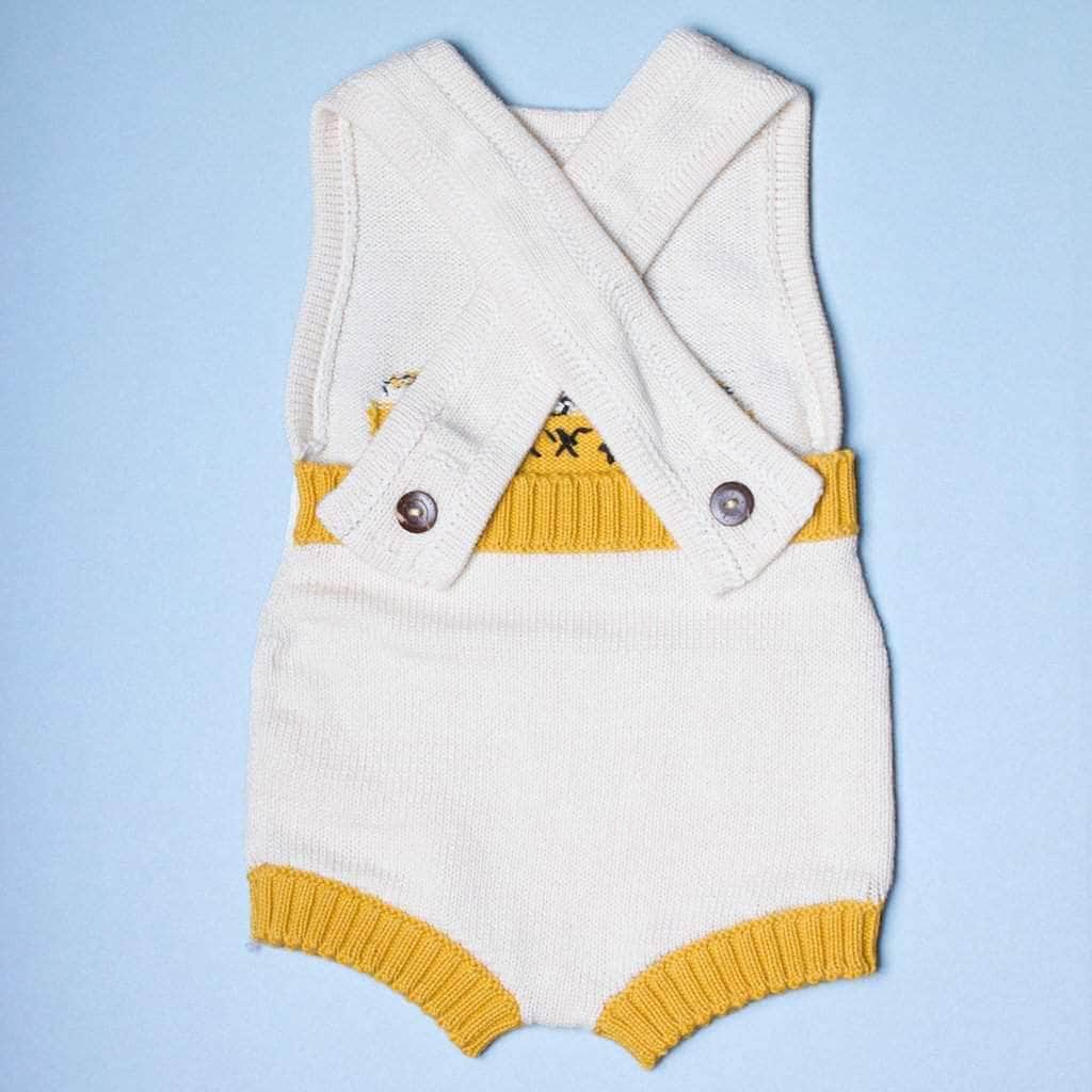 Organic Baby Gift Set-Knitted Taxi Newborn Romper, Taxi Dog, Taxi Bear