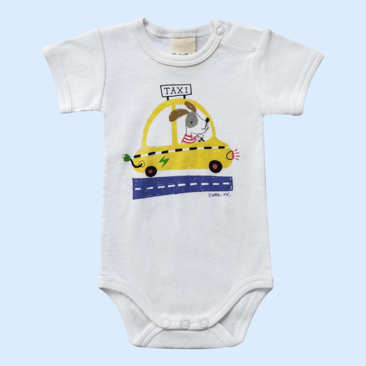 Estella Baby Clothes Organic NYC Taxi White Bodysuit