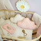 Cloud Pillow Muslin "Pink Forget-Me-Not" | Kids Room & Nursery Decor