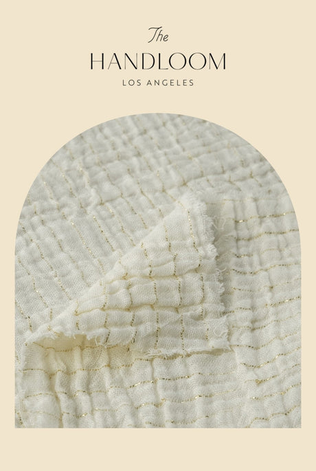 Bali Wrap Top - Natural With Gold Stripes - Sumiye Co