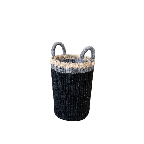 Black Woven Basket Vase - Weave Basket - Sumiye Co
