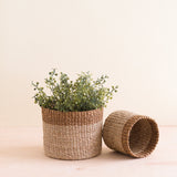 Baskets - Natural + Brown Tabletop Bins Set of 2 - Wicker Baskets | LIKHÂ - LIKHÂ
