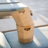 Baskets - Natural Octagon Basket with Dusty Rose Handle - Natural Basket | LIKHÂ - LIKHÂ