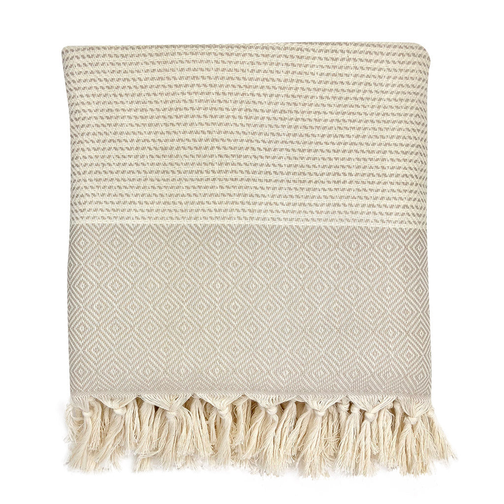 Diamond Stripe Turkish Throw by SLATE + SALT - Sumiye Co