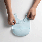 Roll & Lock Silicone Bib 2-pack - Cotton Candy + Dove Grey by Miniware - Sumiye Co