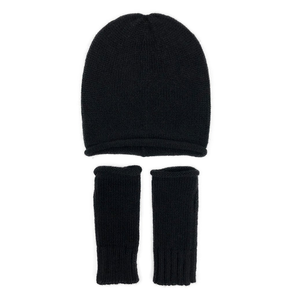 Black Essential Knit Alpaca Beanie by SLATE + SALT - Sumiye Co