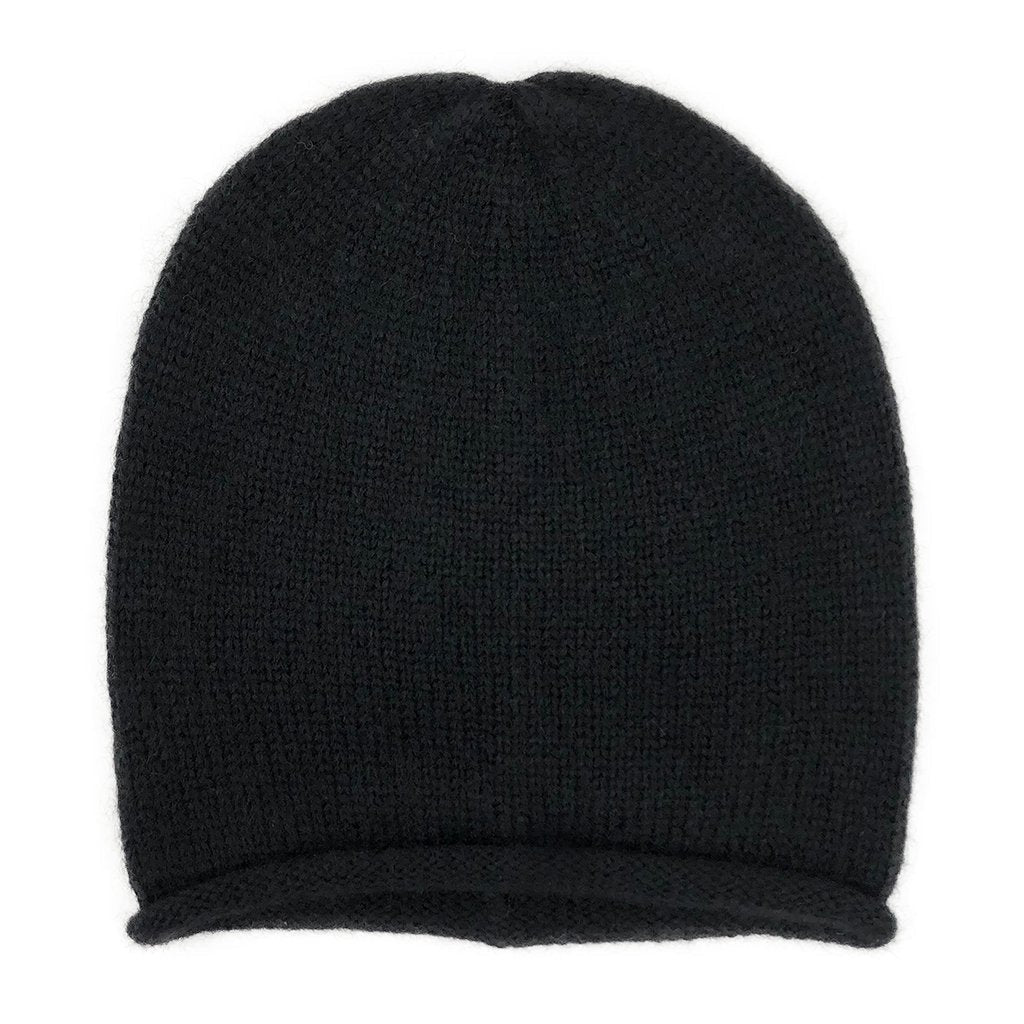 Black Essential Knit Alpaca Beanie by SLATE + SALT - Sumiye Co