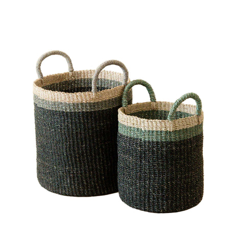 - Black Baskets with Handle, set of 2 - Floor Baskets | LIKHA - LIKHÂ