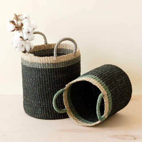 - Black Baskets with Handle, set of 2 - Floor Baskets | LIKHA - LIKHÂ