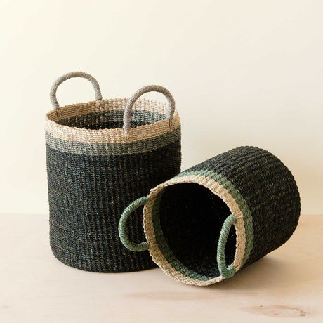 - Black Baskets with Handle, set of 2 - Floor Baskets | LIKHA - LIKHÂ