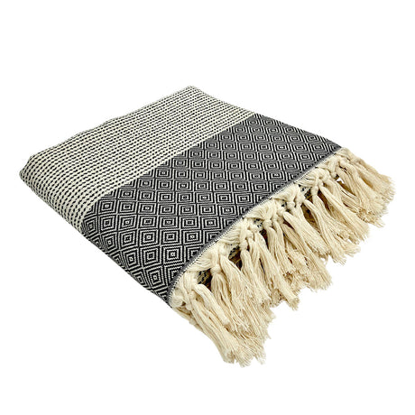 Diamond Stripe Turkish Throw by SLATE + SALT - Sumiye Co