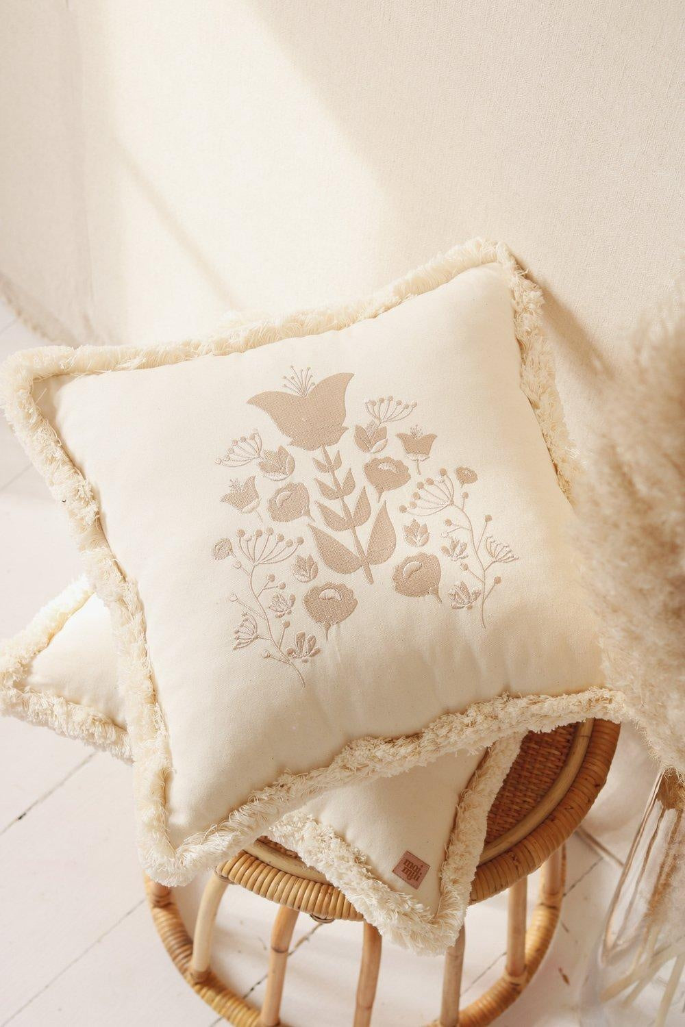 “Boho” Pillow with Embroidery by Moi Mili