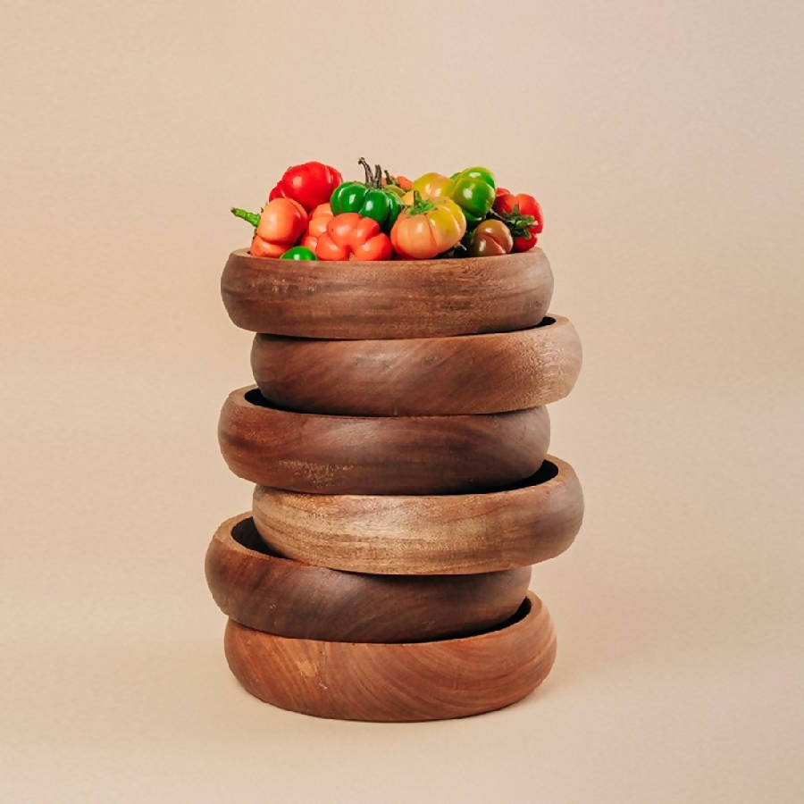 Chechen Wood Design Botanero Bowl - Rosa Morada Wood |Mexico