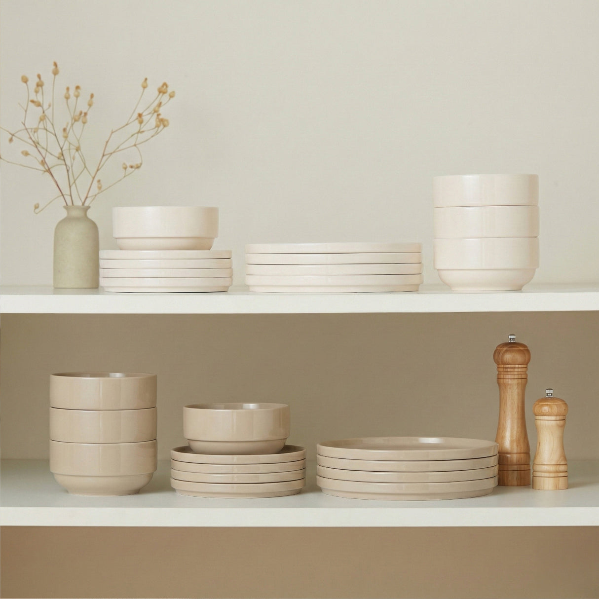 Dinnerware Set, 12 Piece Service for 4, Ceramic, Cambridge Classics