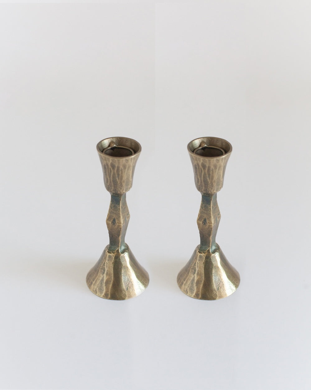 S/2 Low Diamond Candlestand - Brass Finish - Sumiye Co