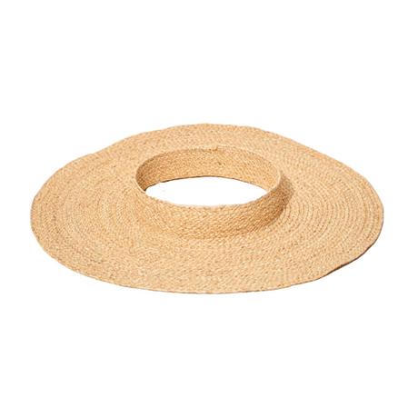 Beige straw hat on a white background