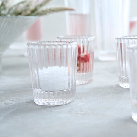 Ribbed Clear Shot Glasses - Set of 6 - Sumiye Co