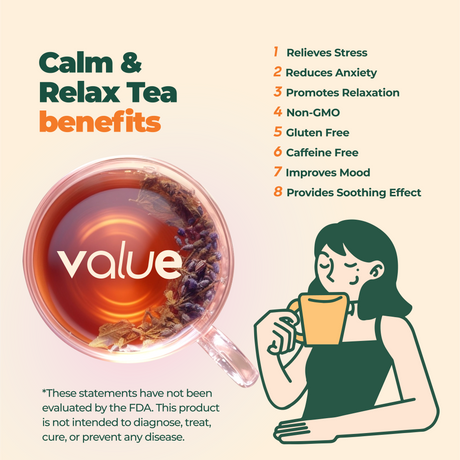 Calm and Relax Herbal Tea, 60 bags - Sumiye Co