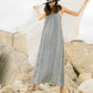 Canggu Maxi Dress - Navy With Stripes by The Handloom