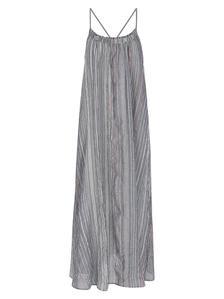 Canggu Maxi Dress - Navy With Stripes - Sumiye Co