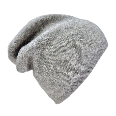 Classic Gray Reversible Cashmere Beanie-2