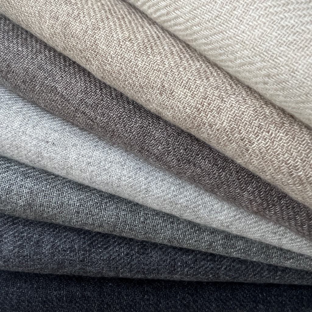 Charcoal Handloom  Cashmere Scarf by SLATE + SALT - Sumiye Co