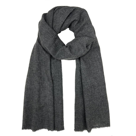Charcoal Handloom  Cashmere Scarf by SLATE + SALT - Sumiye Co