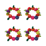 Multi Fruit Woven Napkin Rings (Set of 4)