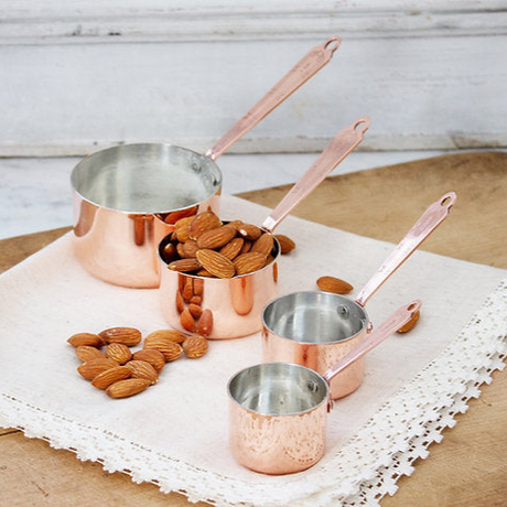 Copper Measuring Cups (Set of 4)  | Vintage French Inspired - Sumiye Co
