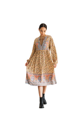 Gianna Midi Dress in Yellow - Sumiye Co