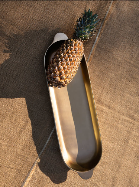 Antique Brass Long Trays Set of 2 - Sumiye Co