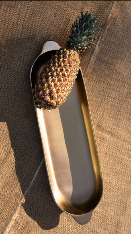 Antique Brass Long Trays Set of 2 - Sumiye Co