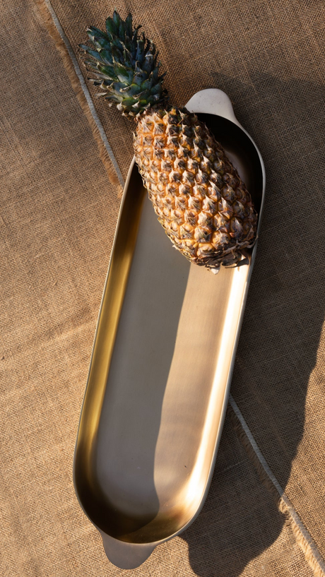 Antique Brass Long Trays Set of 2 - Sumiye Co