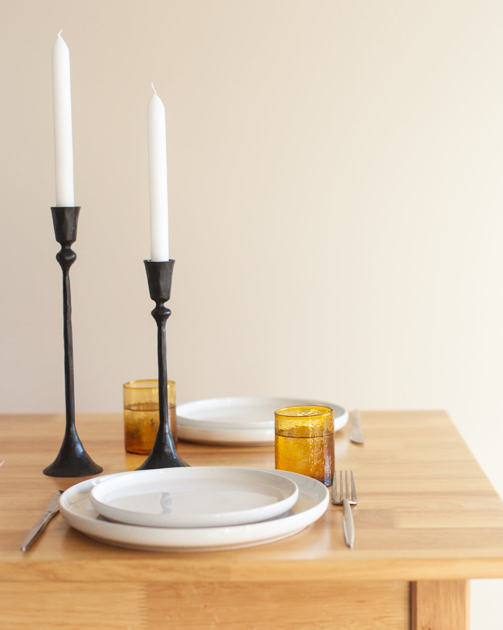 S/2 Gemini Candlesticks - Black Finish - Sumiye Co