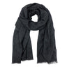 Black Handloom  Cashmere Scarf by SLATE + SALT - Sumiye Co