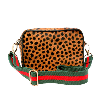 Cheetah Print Leather Camera Bag  | Ethically Sourced Hides - Sumiye Co